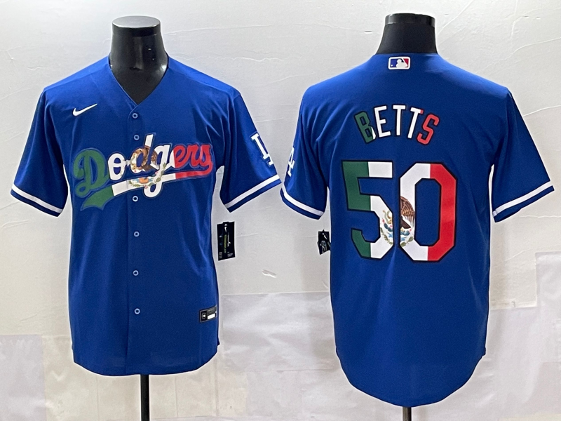 Men 2025 Los Angeles Dodgers #50 Betts Blue Nike 2025 MLB All Star Jersey style 007